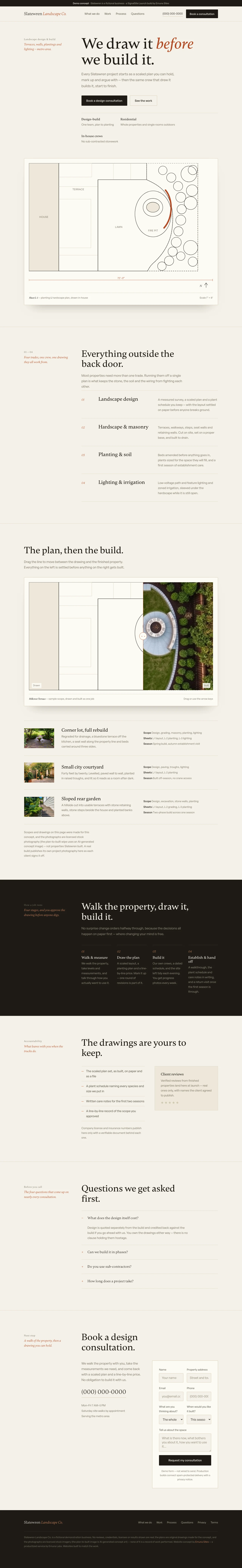 Full Slatewren Landscape Co. website